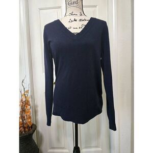 Croft & Barrow Navy Blue V Neck Sweater Size M